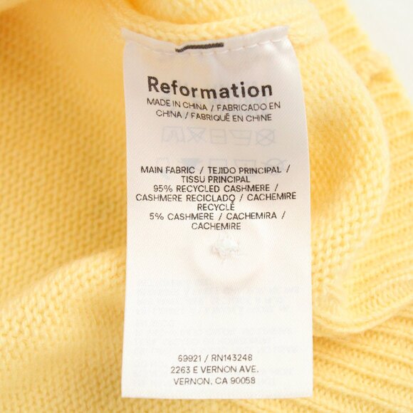 NWT Reformation Clara Cashmere Crew Neck Cardigan in Parmesan Size Large - Picture 10 of 12